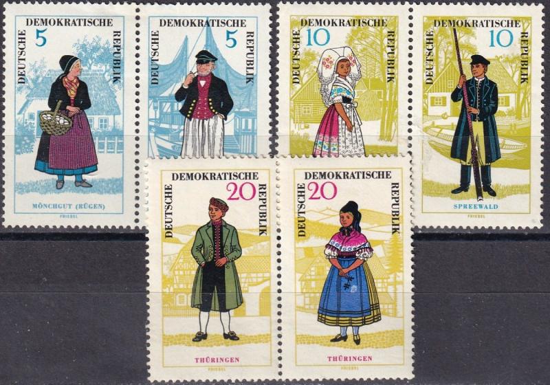 DDR  #740a, 742a, 744a  F-VF Unused  CV $40.00  (A19148)