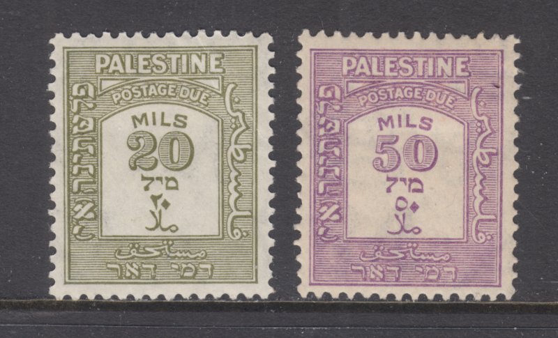 Palestine Sc J19, J20 MLH. 1928 20m & 50m Postage Dues, F-VF