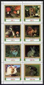 EQUATORIAL GUINEA - 1977 - European Animals - Perf 8v Sheet - MNH