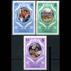 DOMINICA 1981 - Scott# 701ab-3ab Wed New Color Set of 3 NH