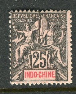 FRENCH INDO-CHINE; 1890s early classic Tablet issue used shade of 25c. value