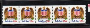 #2602 MNH strip/5 #A99999 10c Eagle & Shield 1991-93 