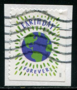 5459 US (55c) Earth Day 50th Anniv. SA, used on paper