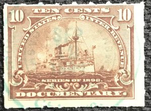 US Used #R168 Green CDS Single Battleship SCV $.25 L37