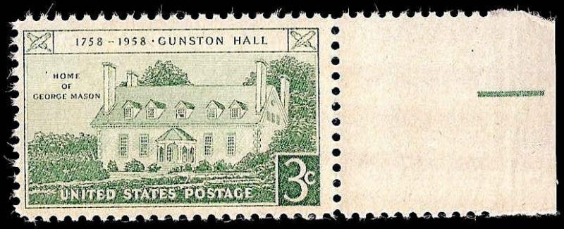 # 1108 MINT NEVER HINGED GUNSTON HALL VIRGINIA