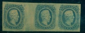 CONFEDERATE STATES #11, 10¢ Jefferson Davis, Gutter Pair & Single, og, NH, VF