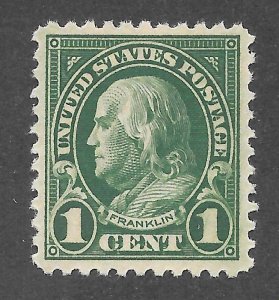 United States Scott 552 Unused LHROG - 1923 1c Franklin - SCV $1.25