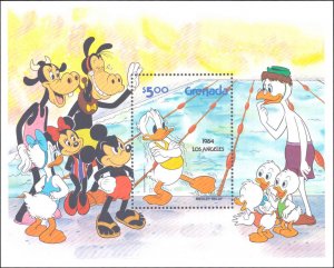Grenada #1185-1194, Complete Set(10), 1983, Disney, Olympics, Sports, NH