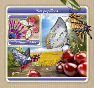 NIGER - 2017 - Butterflies - Perf Souv Sheet - MNH