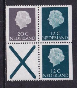 Netherlands   #347 MNH 1968 combination from booklet 20+12+X+12c phosphor .