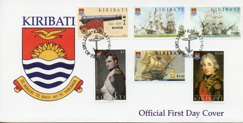 Kiribati Battle of Trafalgar Stamps 2005 FDC Ships Napoleon Nelson 6v Set I