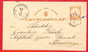 aa1937 - HUNGARY - Postal History -  POSTAL STATIONERY  CARD 1890's