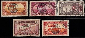 ZA0161b - SRIA Damascus - STAMPS - Yvert # Airmail PA 107/111 - Fine USED-
