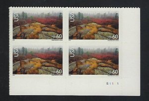 C138 60cent ACADIA NATIONAl PARK MNH PLATE BLOCK OF 4 ADHESIVE STAMPS