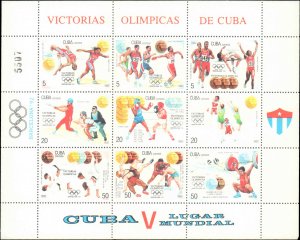 Cuba #3448-3456, Complete Set, Sheetlet, 1992, Olympics, Never Hinged