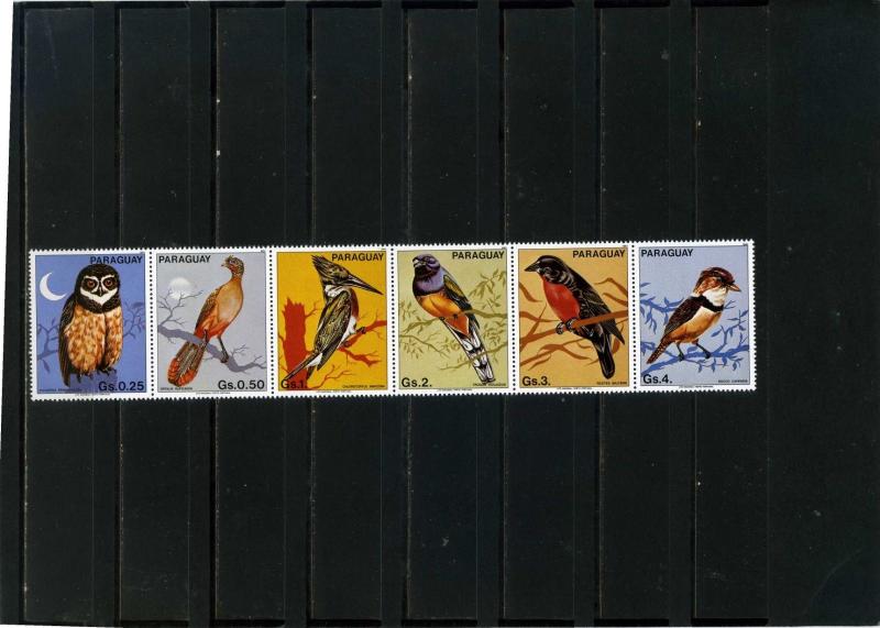 PARAGUAY 1983 Sc#2091 BIRDS STRIP OF 6 STAMPS MNH 