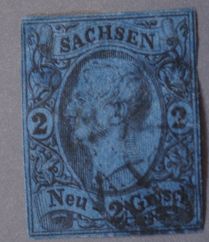 German States Saxony #11 Used Dark Blue FN