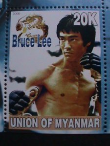 UNION OF MYANMAR 2000 KUNG FU MASTER BRUCE LEE-MNH S/S VF WE SHIP TO WORLWIDE