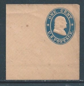 U.S. Cut Square #U19 Mint 1c Franklin, Buff