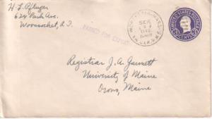 United States, Postal Stationery, Massachusetts, Auxiliary Markings
