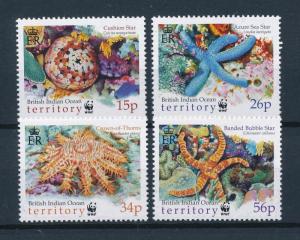 [53890] British Indian Ocean Territory BIOT 2001 Marine life WWF Sea stars MNH