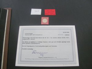 Germany 1872 MINT HINGED BRUGGER CERT. MI. 4 SHIELD VF 400 EUROS (224) 8 PICTURE