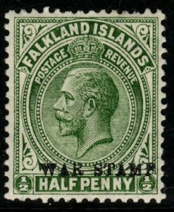 FALKLAND ISLANDS SG70b 1919 ½d DEEP OLIVE MTD MINT