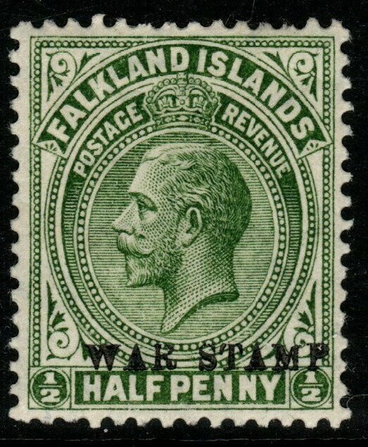 FALKLAND ISLANDS SG70b 1919 ½d DEEP OLIVE MTD MINT