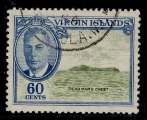BRITISH VIRGIN ISLANDS GVI SG144, 60c yellow-green & blue, FINE USED. Cat £11.