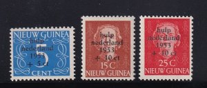 Netherlands  New Guinea   #B1-B3  MH  1953  flood relief