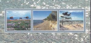 Estonia 2001 Souvenir Sheet of Three The Baltic Coast Landscapes  VF/NH(**)