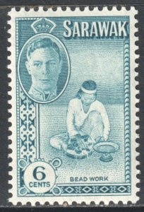 Sarawak Scott 184 - SG175, 1950 George VI 6c MH*