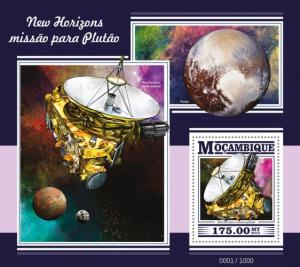 MOZAMBIQUE 2015 SHEET NEW HORIZONS MISSION PLUTO SPACE