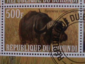 BURUNDI-2009- AFRICA ENDANGER WILD ANIMALS- CTO SHEET VERY FINE-