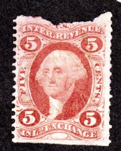 Revenue Stamp, Scott # R27c,  5c Int. Exchange . Lot 2220351 -03