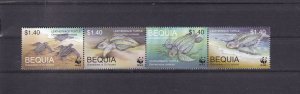 SA13h Bequia 2001 World Wide Fund - Turtles mint stamps