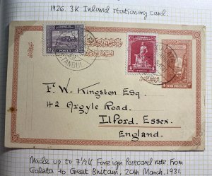 1931 Galata Turkey Postal Stationery Postcard Cover To Ilford England