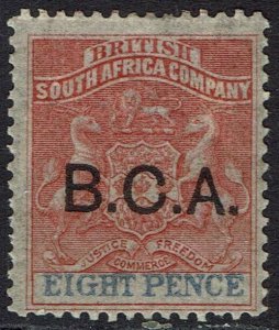 BRITISH CENTRAL AFRICA 1891 OVERPRINTED ARMS 8D