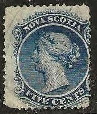 Nova Scotia 10, used, repaired tear, tiny thin. 1860. (C315)