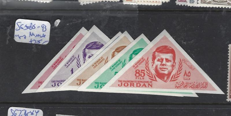 JORDAN  (PP1510B)    KENNEDY TRIANGLE STAMPS SG 388-393 IMPERF MNH