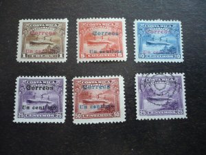 Stamps - Costa Rica - Scott# 87-91 - Mint Hinged & Used Part Set of 6 Stamps