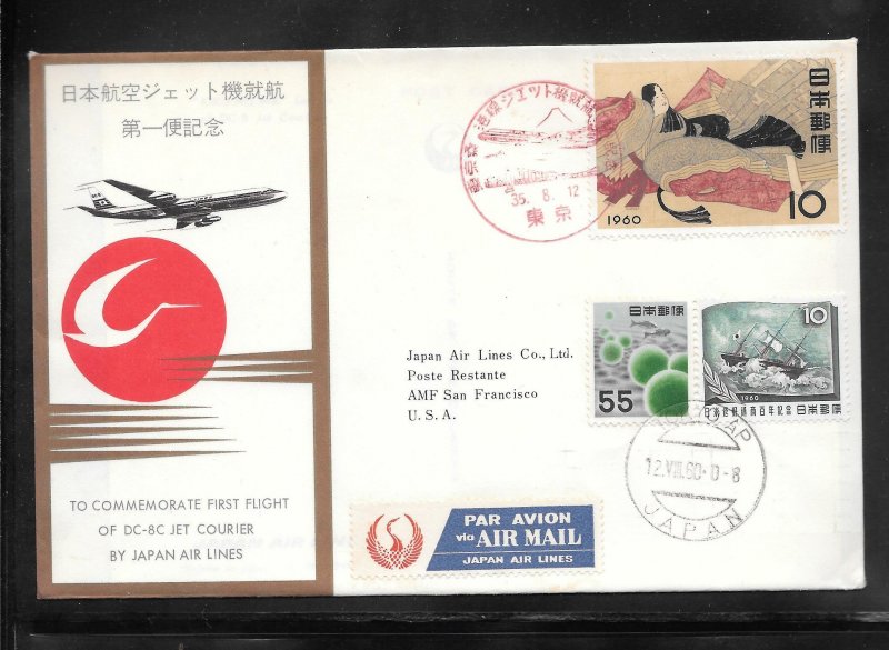 Japan #692 JAPAN AIR LINES TOKYO / SAN FRANCISCO 1960 FIRST FLIGHT COVER (my961)