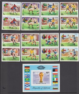 Liberia Sc 675-682, C203 MNH. 1974 World Cup Soccer, cplt imperf set & s/s, VF