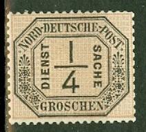 North German Confederation O1 unused no gum CV $27.50