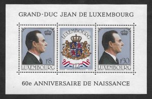 SD)1981 LUXEMBOURG 60TH ANNIVERSARY OF THE BIRTH OF GRAND DUKE JOHN,