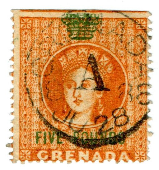 (I.B) Grenada Revenue : Duty Stamp £5 (Jeffryes Printing)