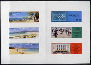 Booklet - Anguilla 1980 proof sheetlet showing three book...