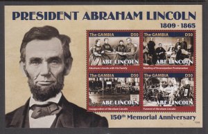 Gambia 3638 Lincoln Souvenir Sheet MNH VF