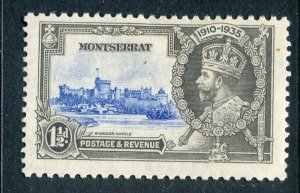 MONTSERRAT; 1935 early GV Silver Jubilee issue fine Mint hinged 1.5d. value
