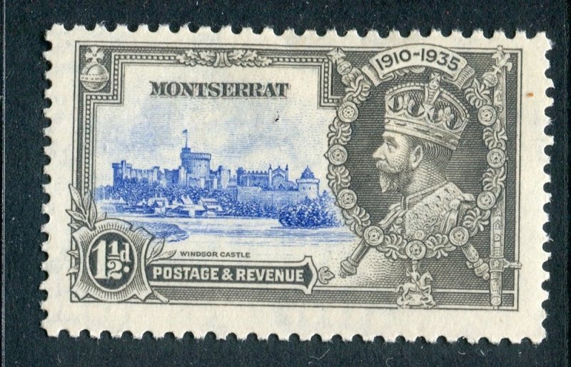 MONTSERRAT; 1935 early GV Silver Jubilee issue fine Mint hinged 1.5d. value